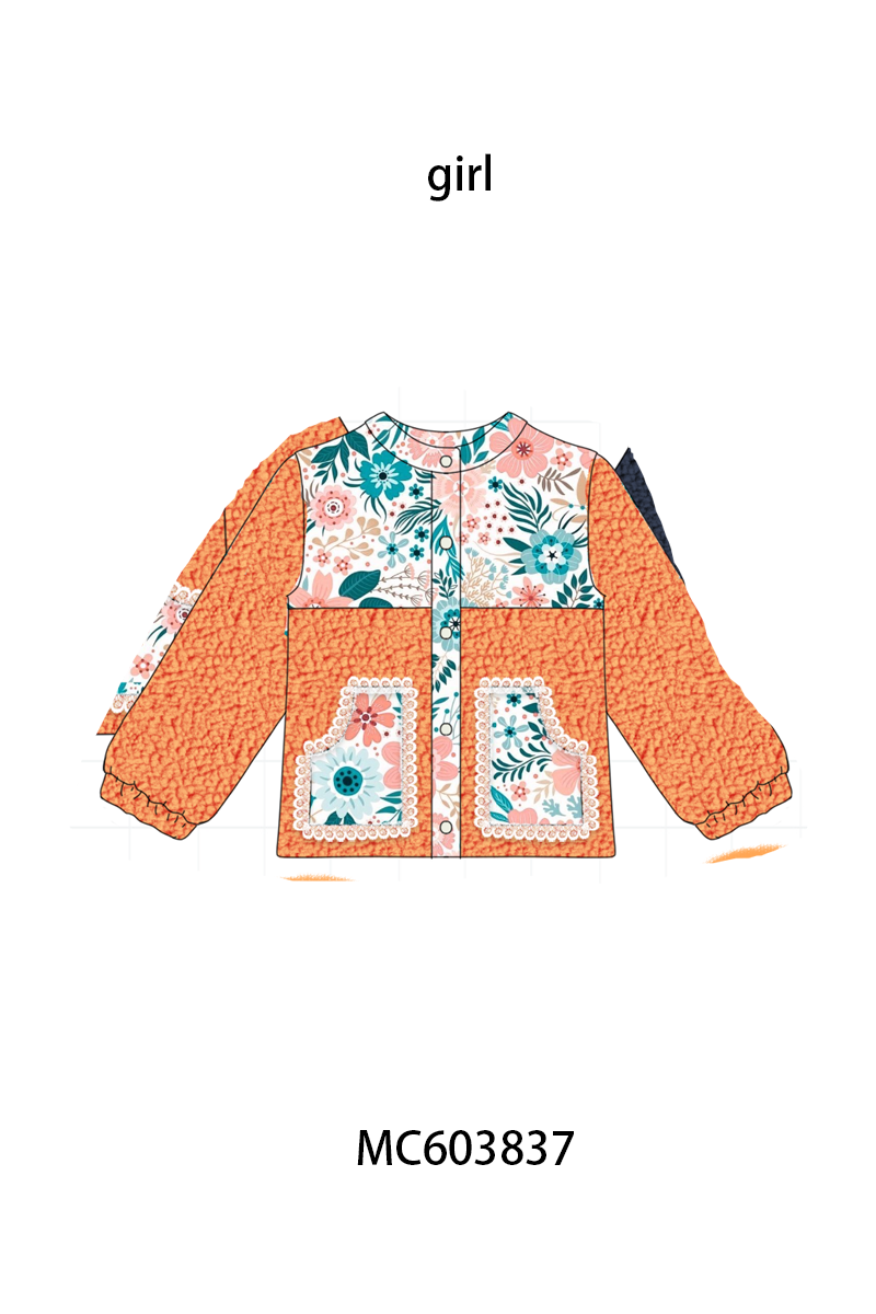 PO85 Multicolored floral print fleece mom&me coat collection - ETA late august - closing 3/30