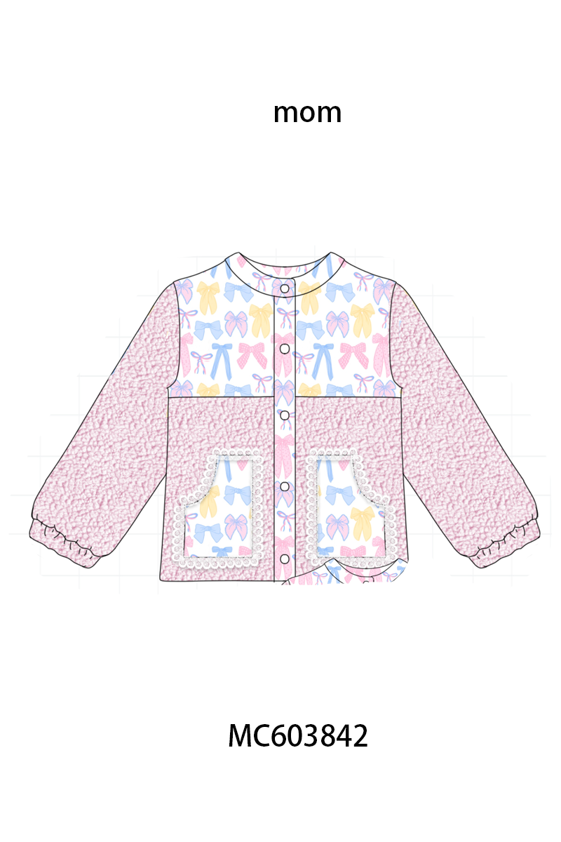 PO85 Multicolored floral print fleece mom&me coat collection - ETA late august - closing 3/30