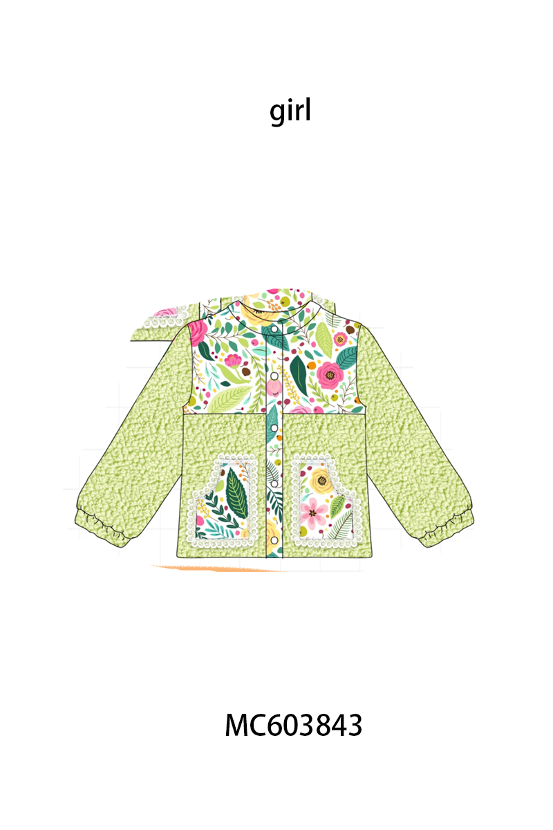 PO85 Multicolored floral print fleece mom&me coat collection - ETA late august - closing 3/30