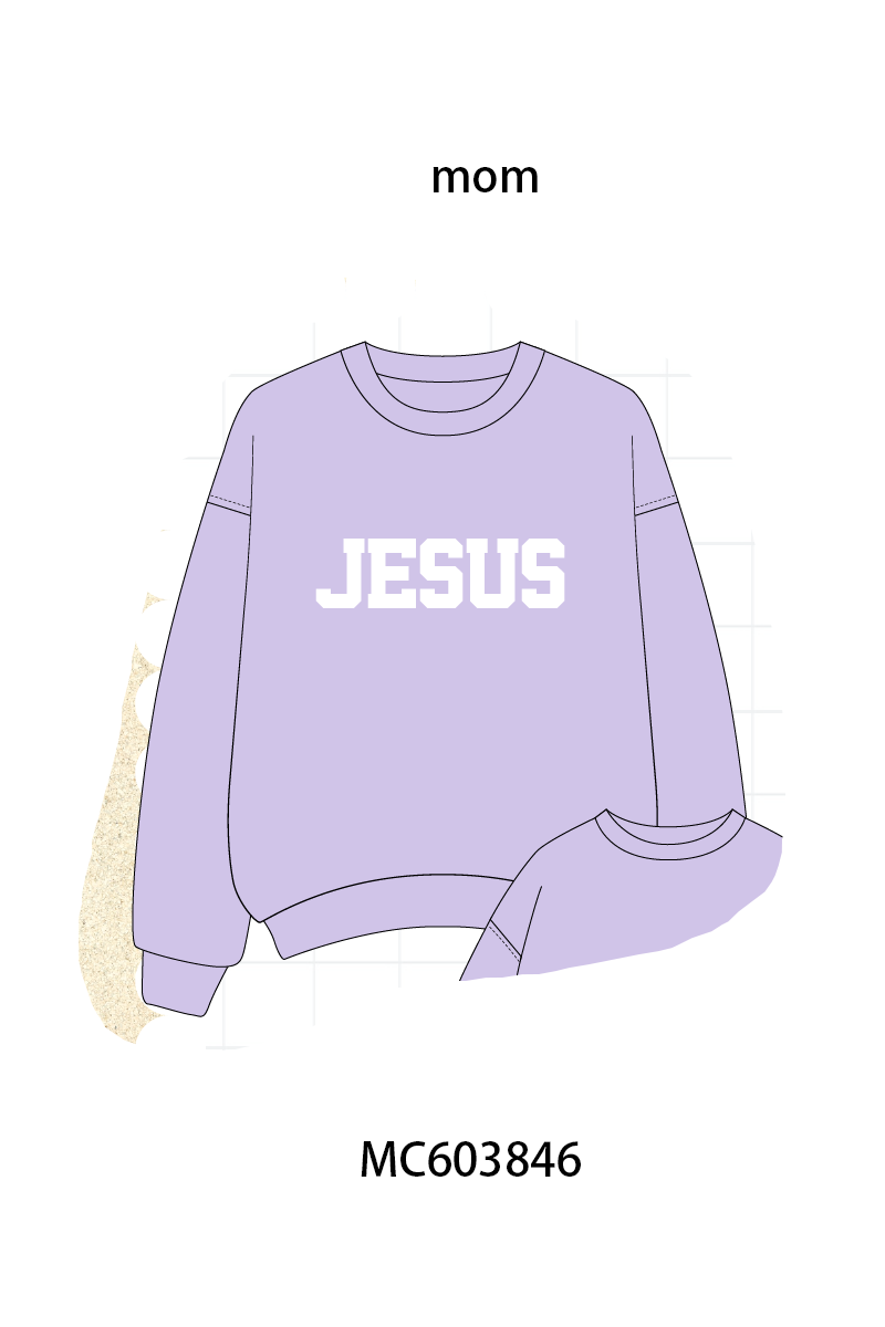 PO85 Multicolored JESUS embroidery mom&me pullover collection - ETA late august - closing 3/30