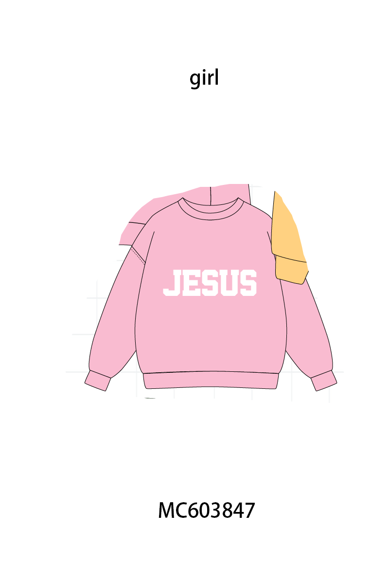 PO85 Multicolored JESUS embroidery mom&me pullover collection - ETA late august - closing 3/30