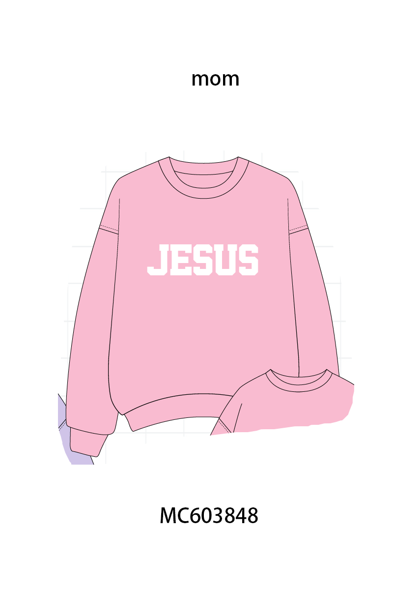 PO85 Multicolored JESUS embroidery mom&me pullover collection - ETA late august - closing 3/30