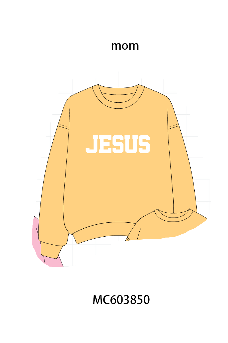 PO85 Multicolored JESUS embroidery mom&me pullover collection - ETA late august - closing 3/30