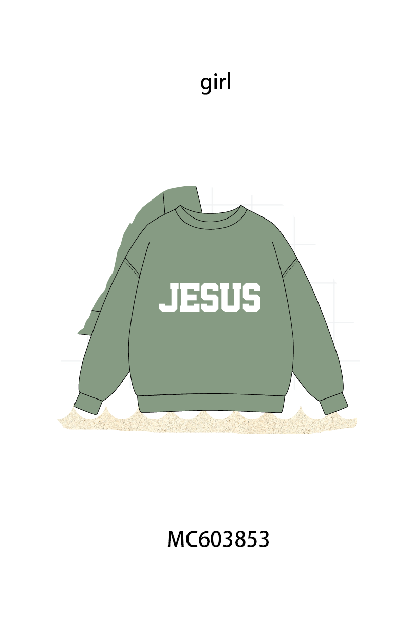 PO85 Multicolored JESUS embroidery mom&me pullover collection - ETA late august - closing 3/30