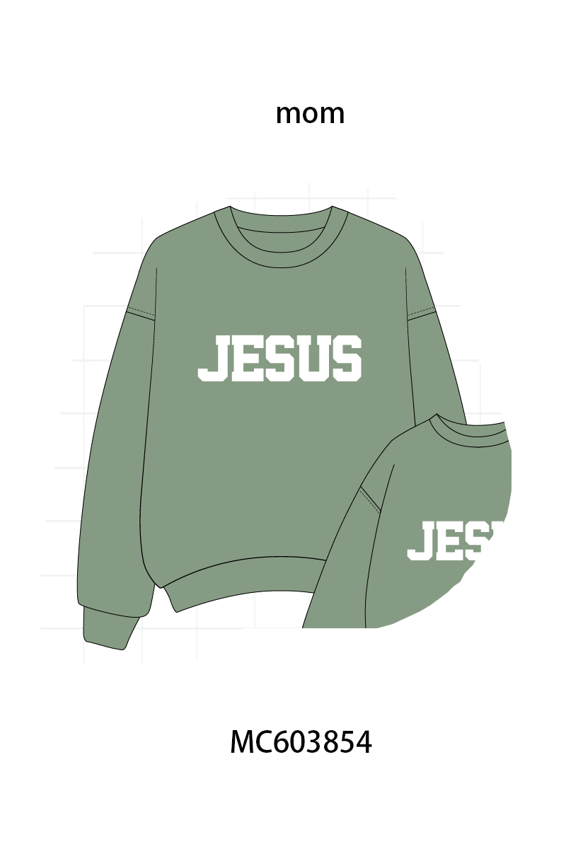 PO85 Multicolored JESUS embroidery mom&me pullover collection - ETA late august - closing 3/30