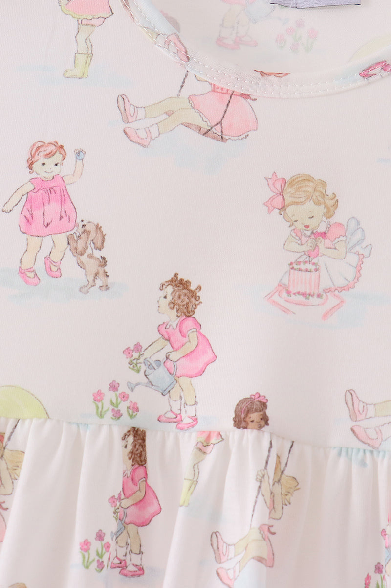 Pink all day adventure ruffle dress