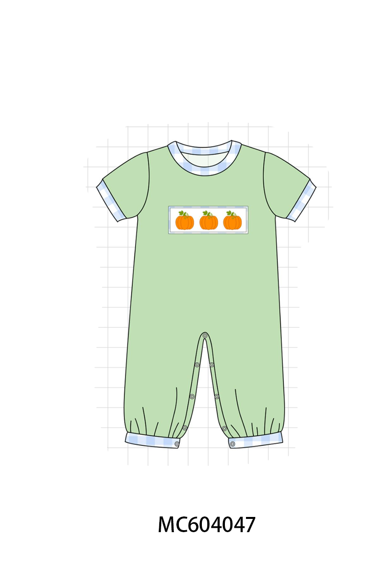 PO86 Blue pumpkin embroidery gingham collection - closing 4/13 - ETA early September