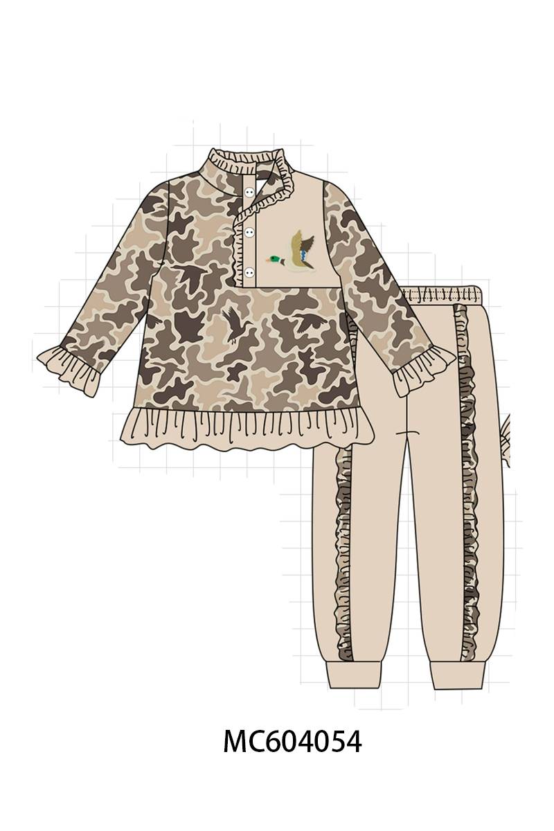 PO86 Camouflage duck embroidery ruffle collection - closing 4/13 - ETA early September