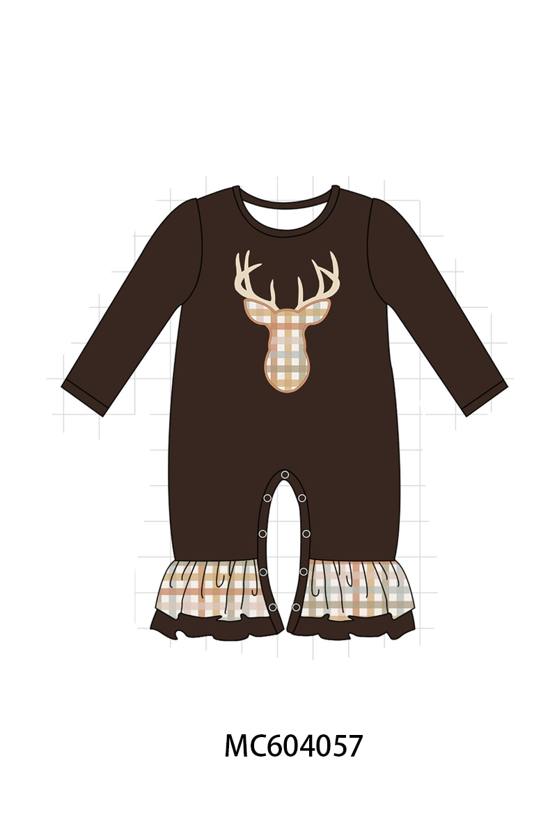 PO86 Brown deer applique gingham collection - closing 4/13 - ETA early September