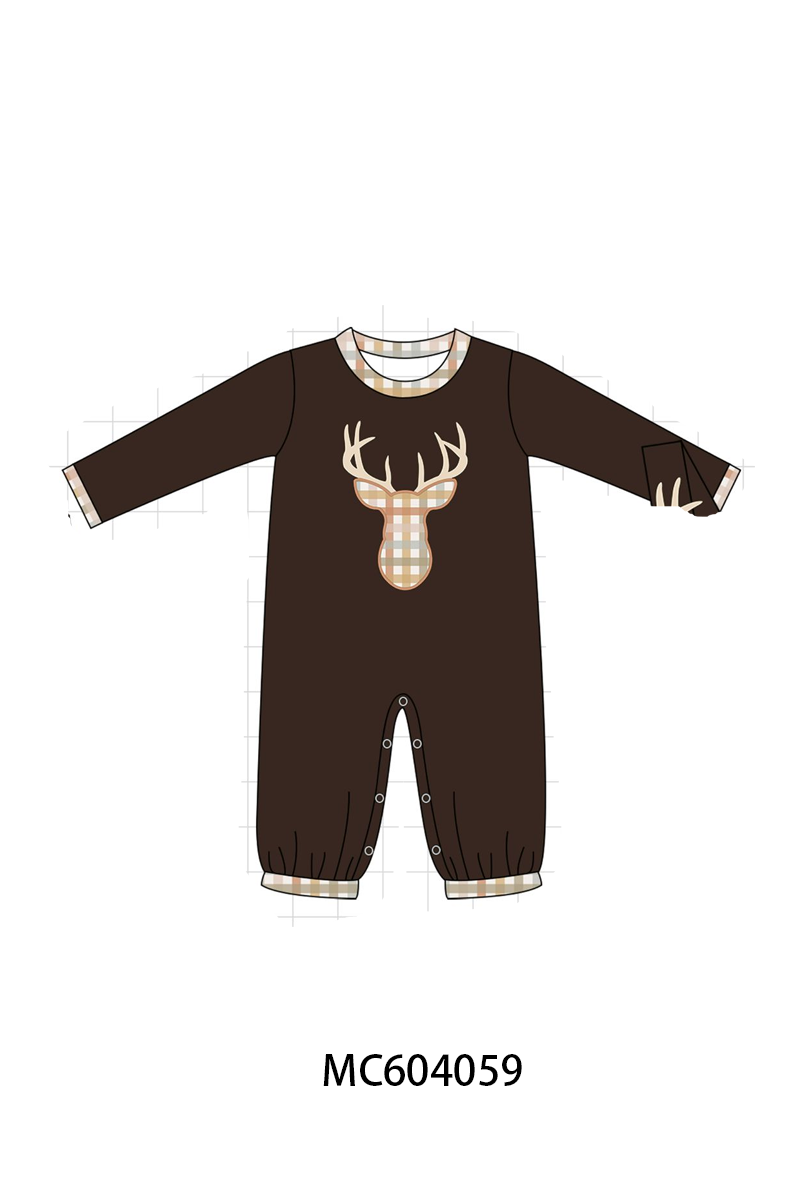PO86 Brown deer applique gingham collection - closing 4/13 - ETA early September
