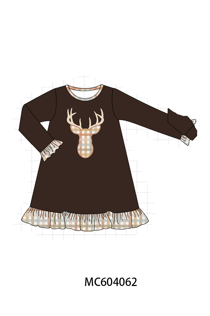 PO86 Brown deer applique gingham collection - closing 4/13 - ETA early September