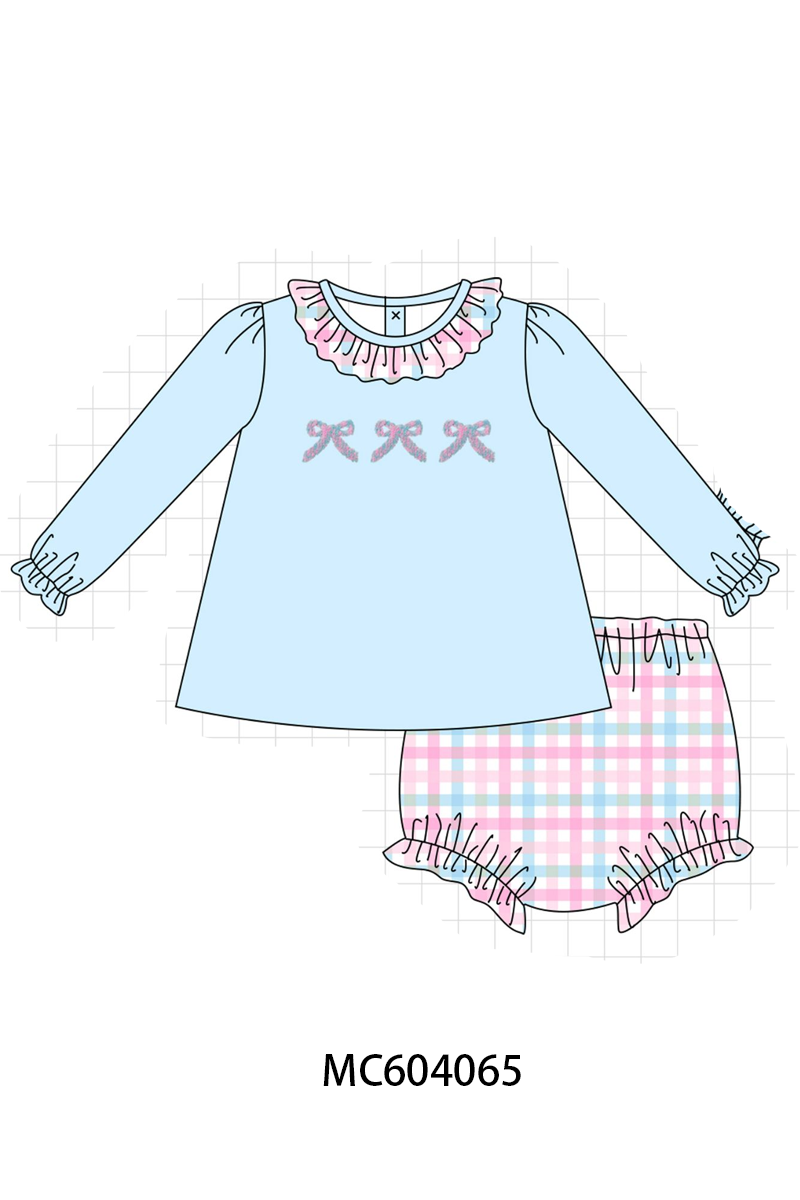 PO86 Blue bow french knot collection - closing 4/13 - ETA early September