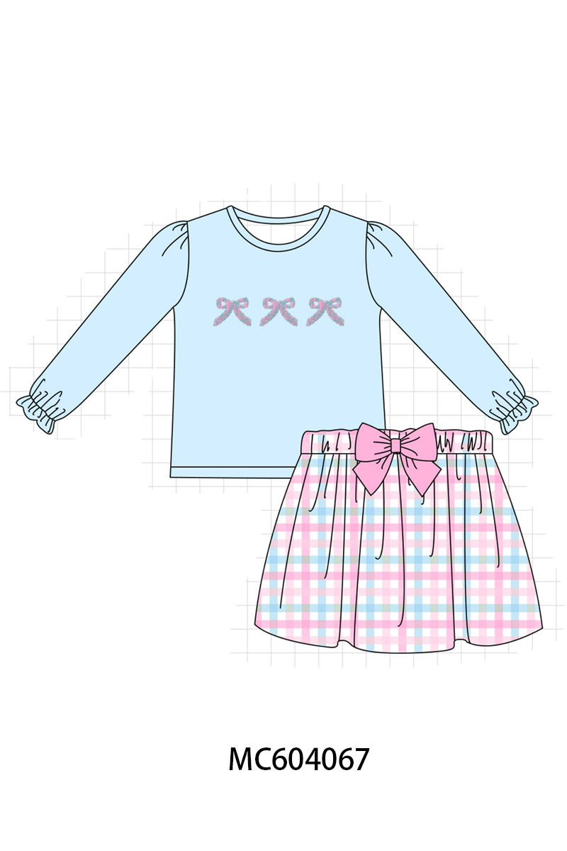 PO86 Blue bow french knot collection - closing 4/13 - ETA early September