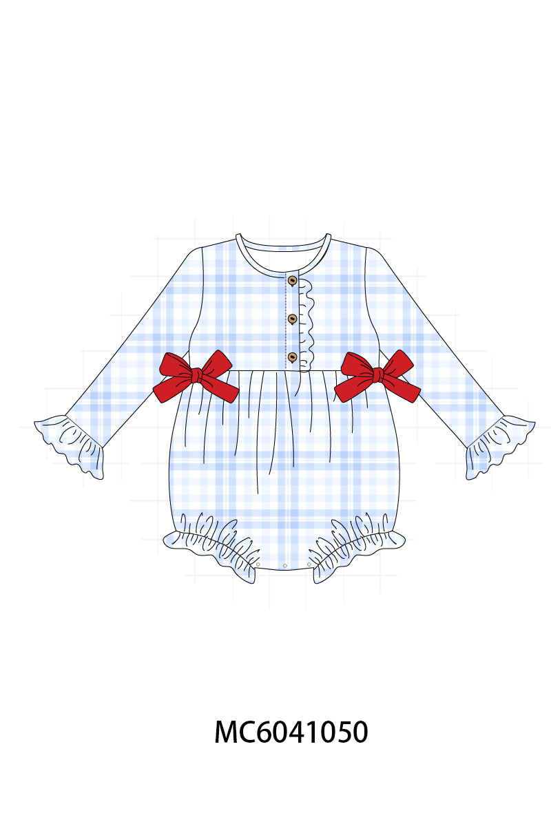 PO90 Blue christmas plaid ruffle collection - closing 5/11 - ETA early October