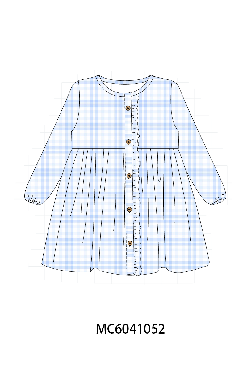 PO90 Blue christmas plaid ruffle collection - closing 5/11 - ETA early October