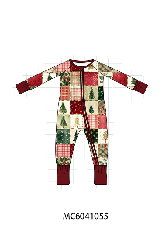 PO90 Maroon christmas tree checkered bamboo collection - closing 5/11 - ETA early October