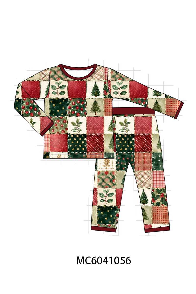 PO90 Maroon christmas tree checkered bamboo collection - closing 5/11 - ETA early October