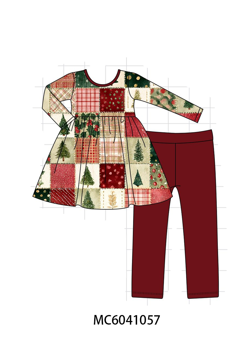 PO90 Maroon christmas tree checkered bamboo collection - closing 5/11 - ETA early October