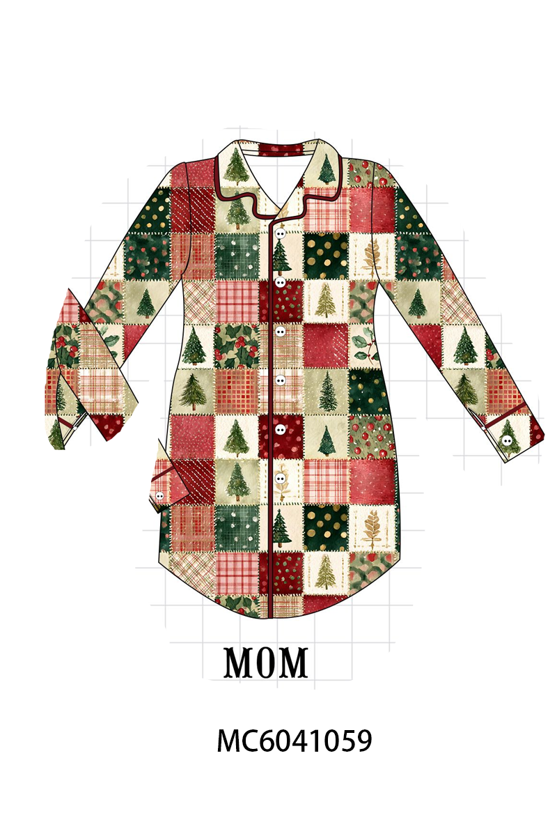 PO90 Maroon christmas tree checkered bamboo collection - closing 5/11 - ETA early October