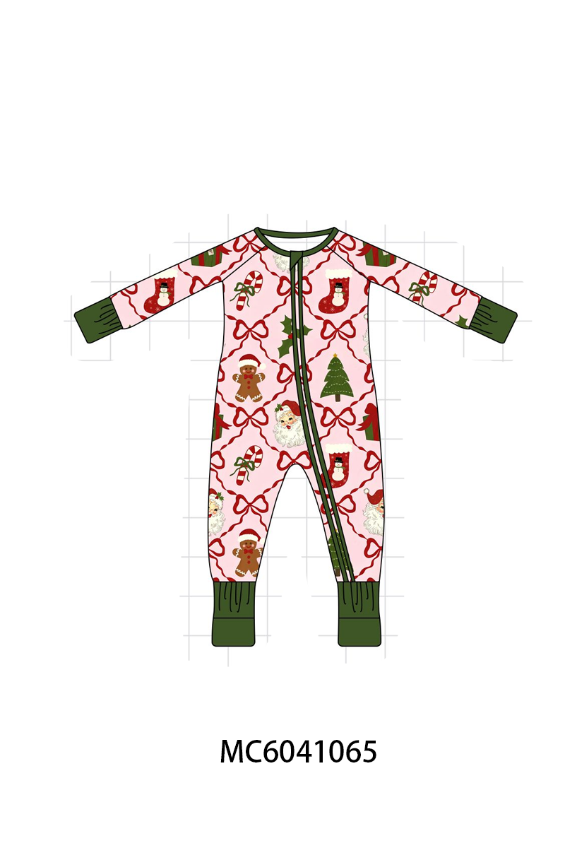 PO90 Pink christmas tree santa gingerbread bow bamboo collection - closing 5/11 - ETA early October