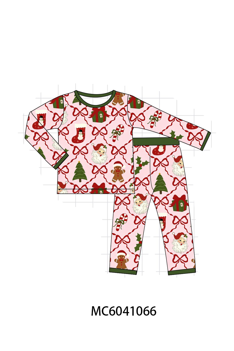 PO90 Pink christmas tree santa gingerbread bow bamboo collection - closing 5/11 - ETA early October
