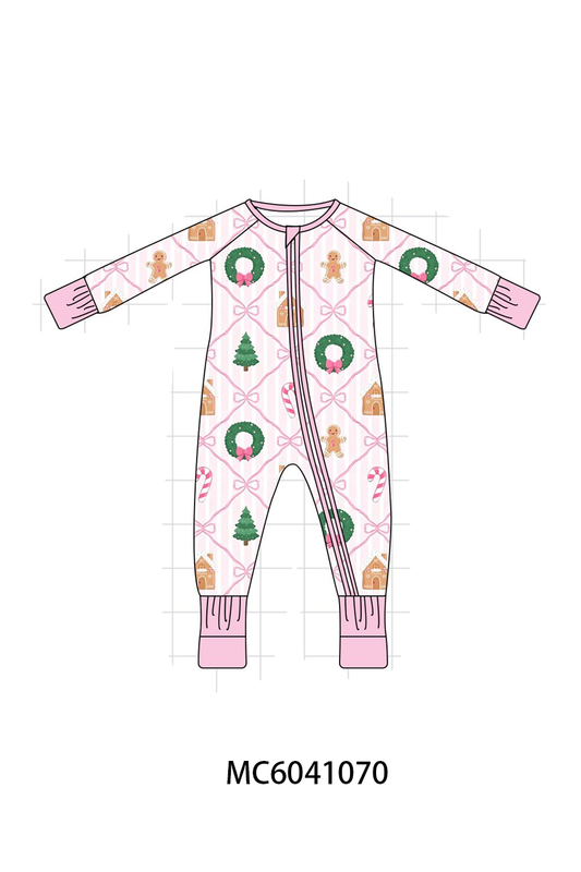 PO90 Pink christmas tree gingerbread bow tie bamboo collection - closing 5/11 - ETA early October