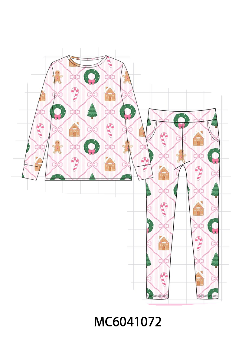 PO90 Pink christmas tree gingerbread bow tie bamboo collection - closing 5/11 - ETA early October