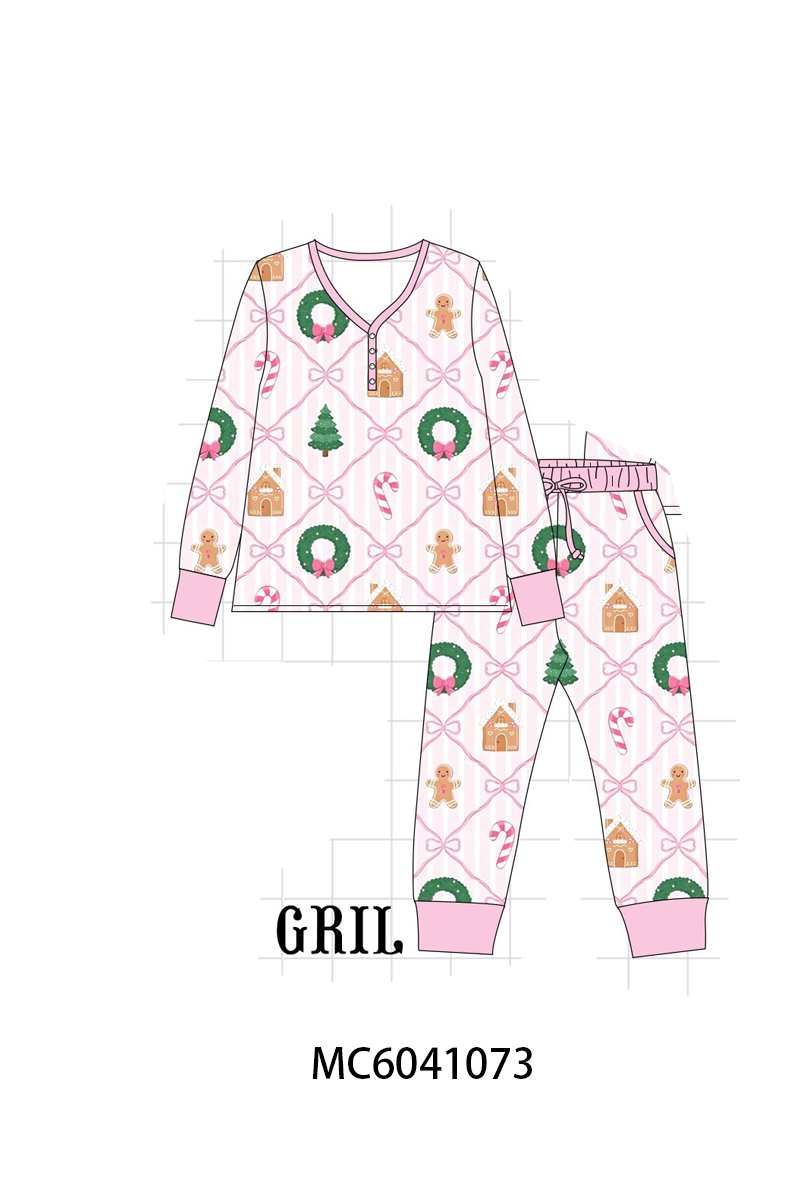 PO90 Pink christmas tree gingerbread bow tie bamboo collection - closing 5/11 - ETA early October