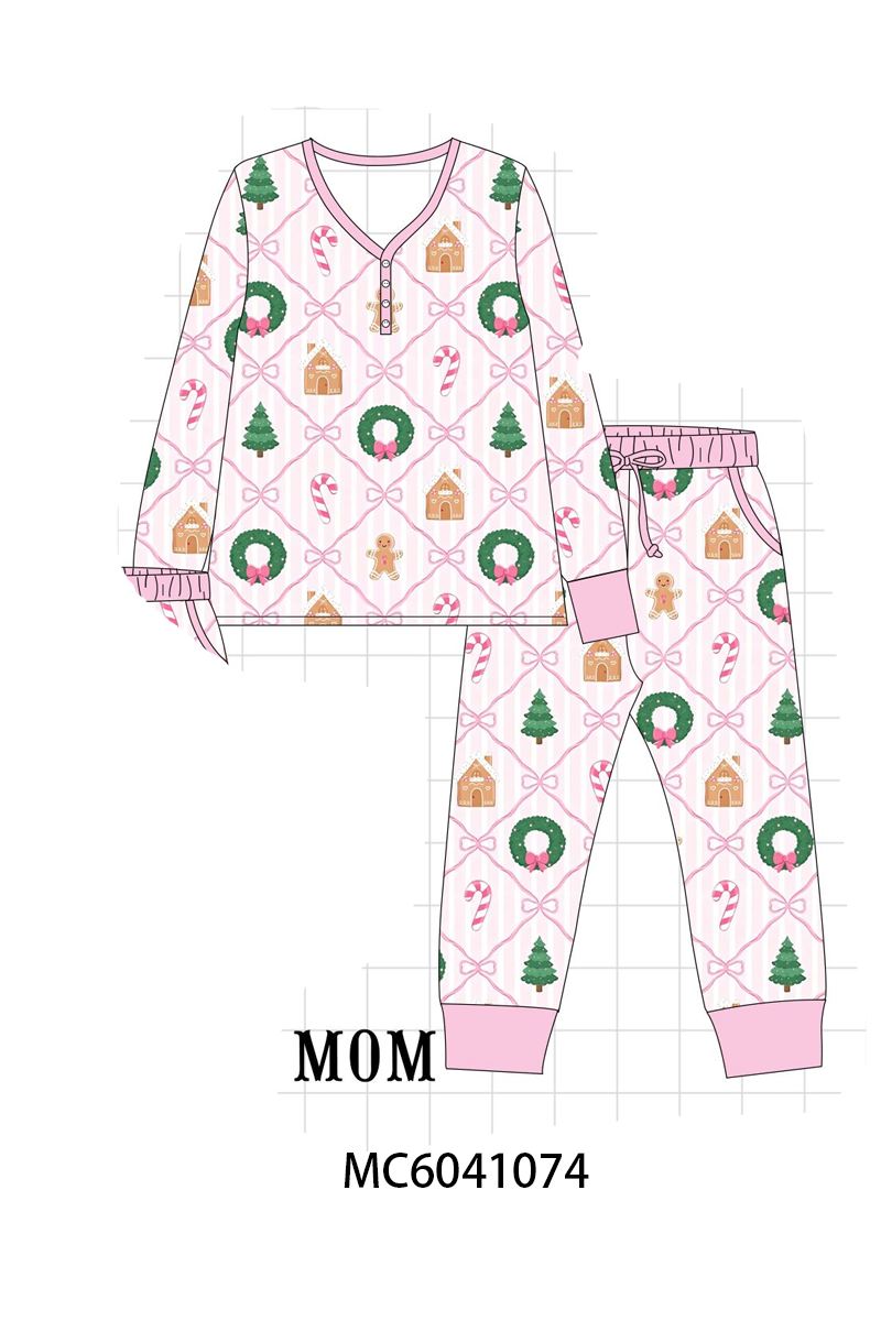 PO90 Pink christmas tree gingerbread bow tie bamboo collection - closing 5/11 - ETA early October