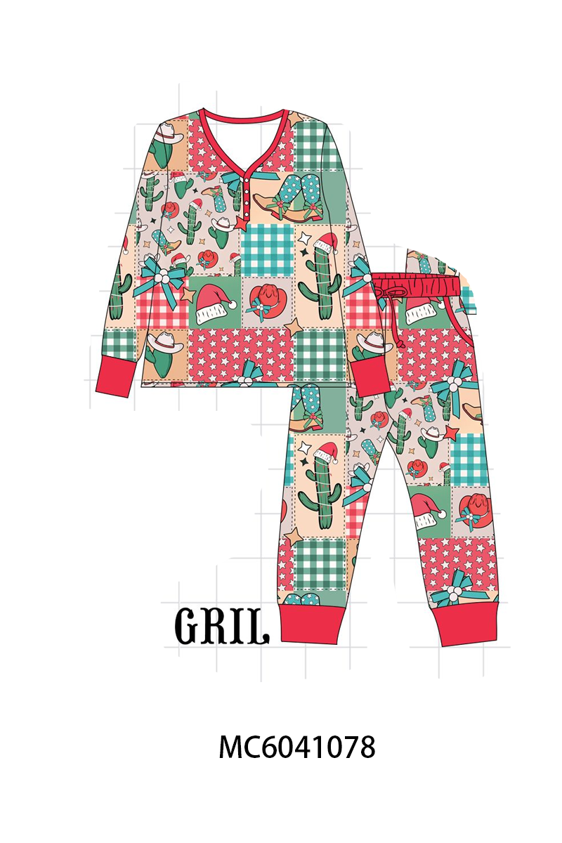 PO90 Christmas western checkered bamboo collection - closing 5/11 - ETA early October