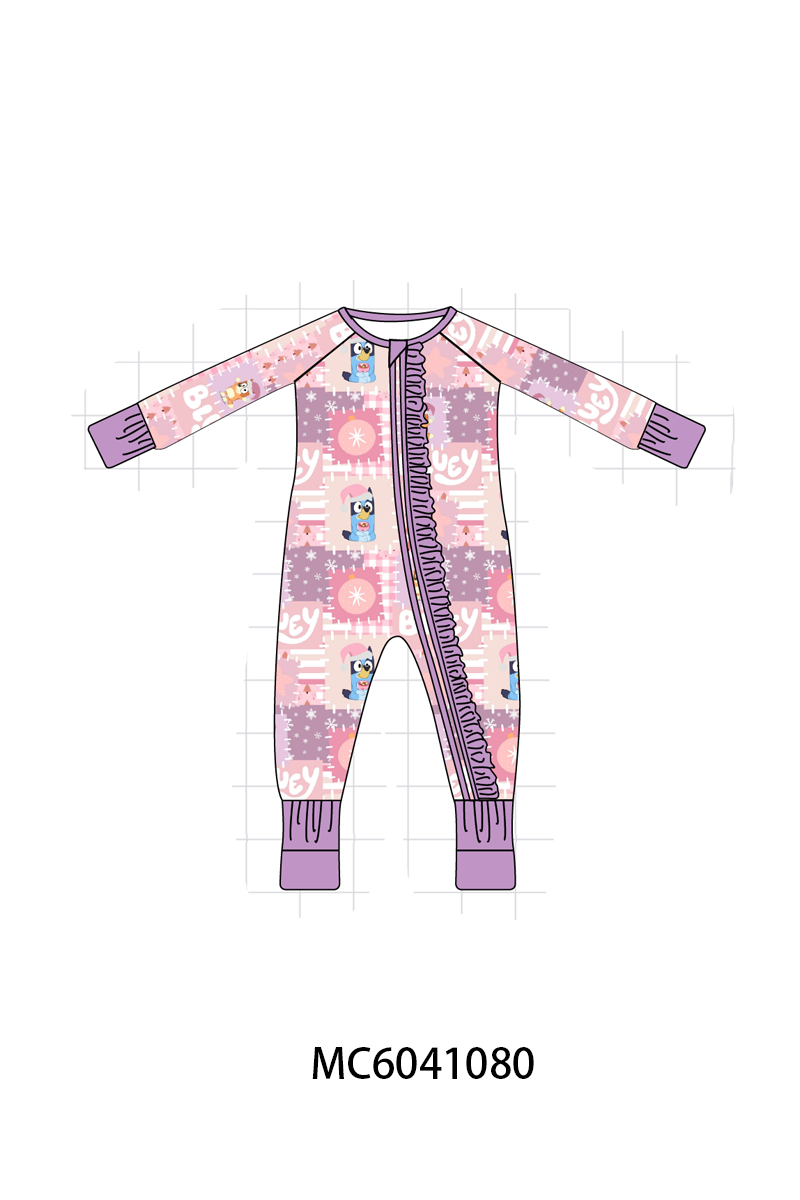 PO90 Purple christmas bluey bamboo ruffle collection - closing 5/11 - ETA early October