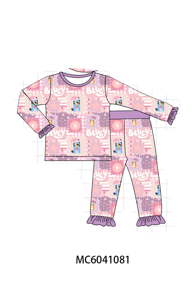 PO90 Purple christmas bluey bamboo ruffle collection - closing 5/11 - ETA early October
