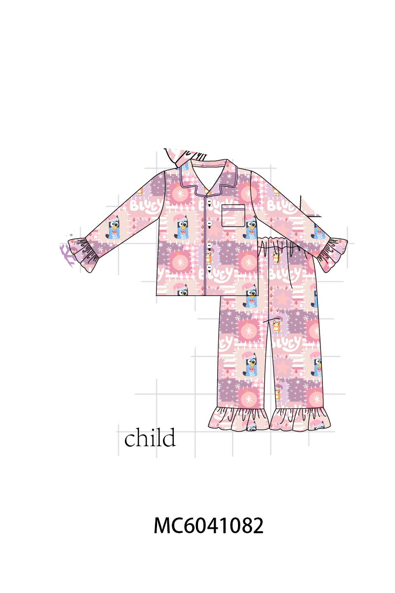 PO90 Purple christmas bluey bamboo ruffle collection - closing 5/11 - ETA early October