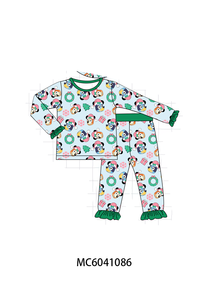 PO90 Green santa bluey print bamboo collection - closing 5/11 - ETA early October