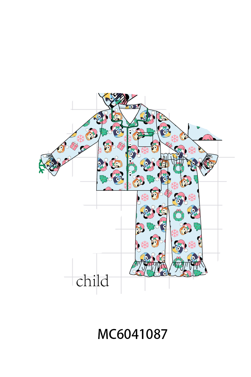 PO90 Green santa bluey print bamboo collection - closing 5/11 - ETA early October
