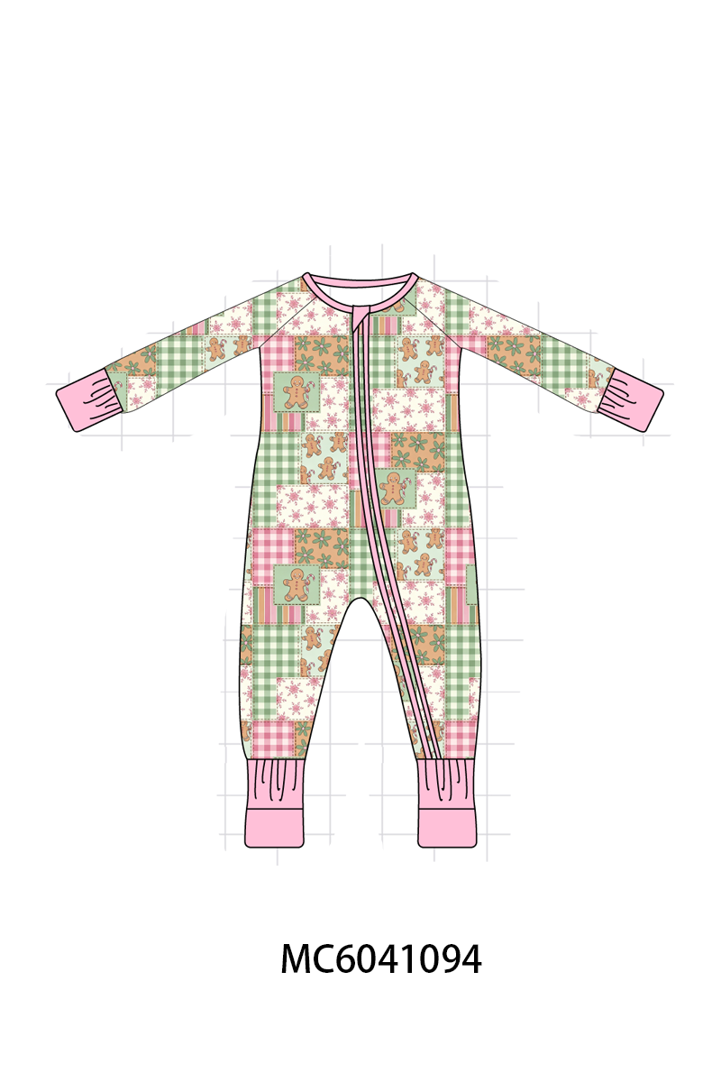 PO90 Pink gingerbread checkered bamboo collection - closing 5/11 - ETA early October