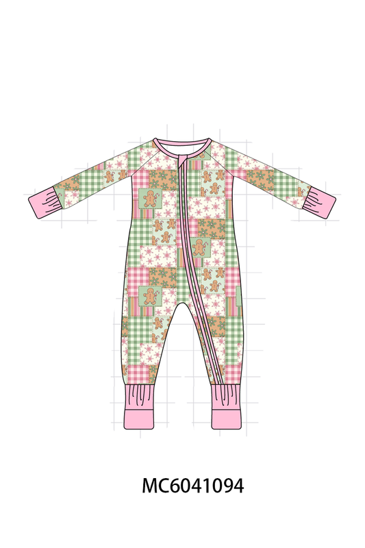 PO90 Pink gingerbread checkered bamboo collection - closing 5/11 - ETA early October