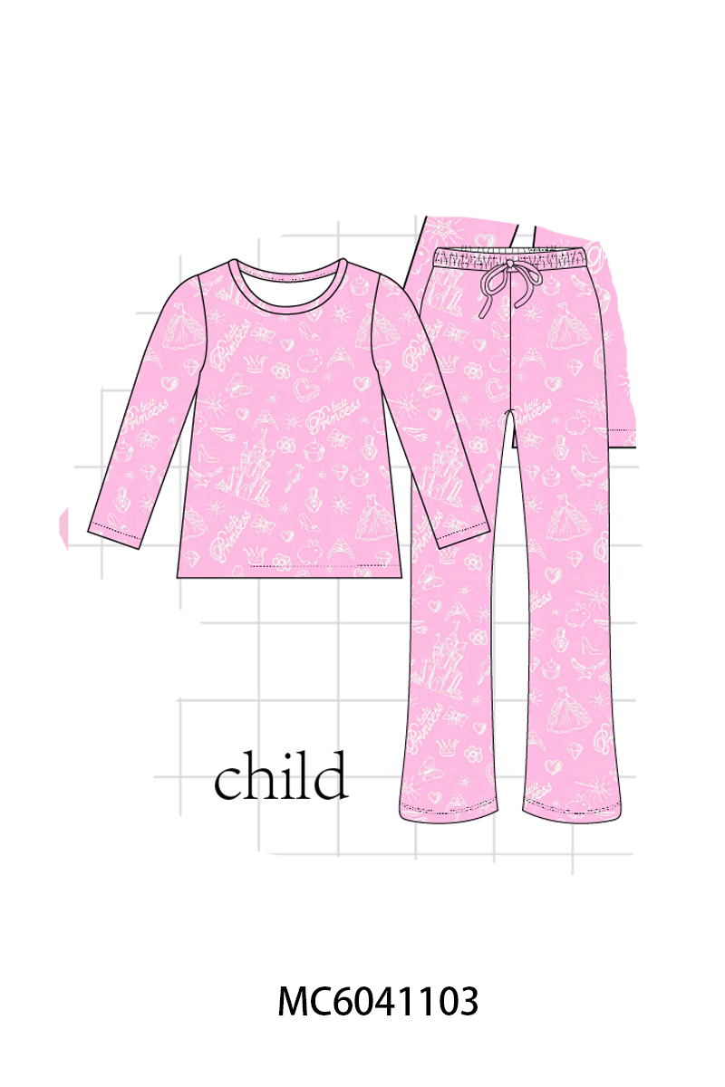 PO90 Pink princess castle print bamboo collection - closing 5/11 - ETA early October
