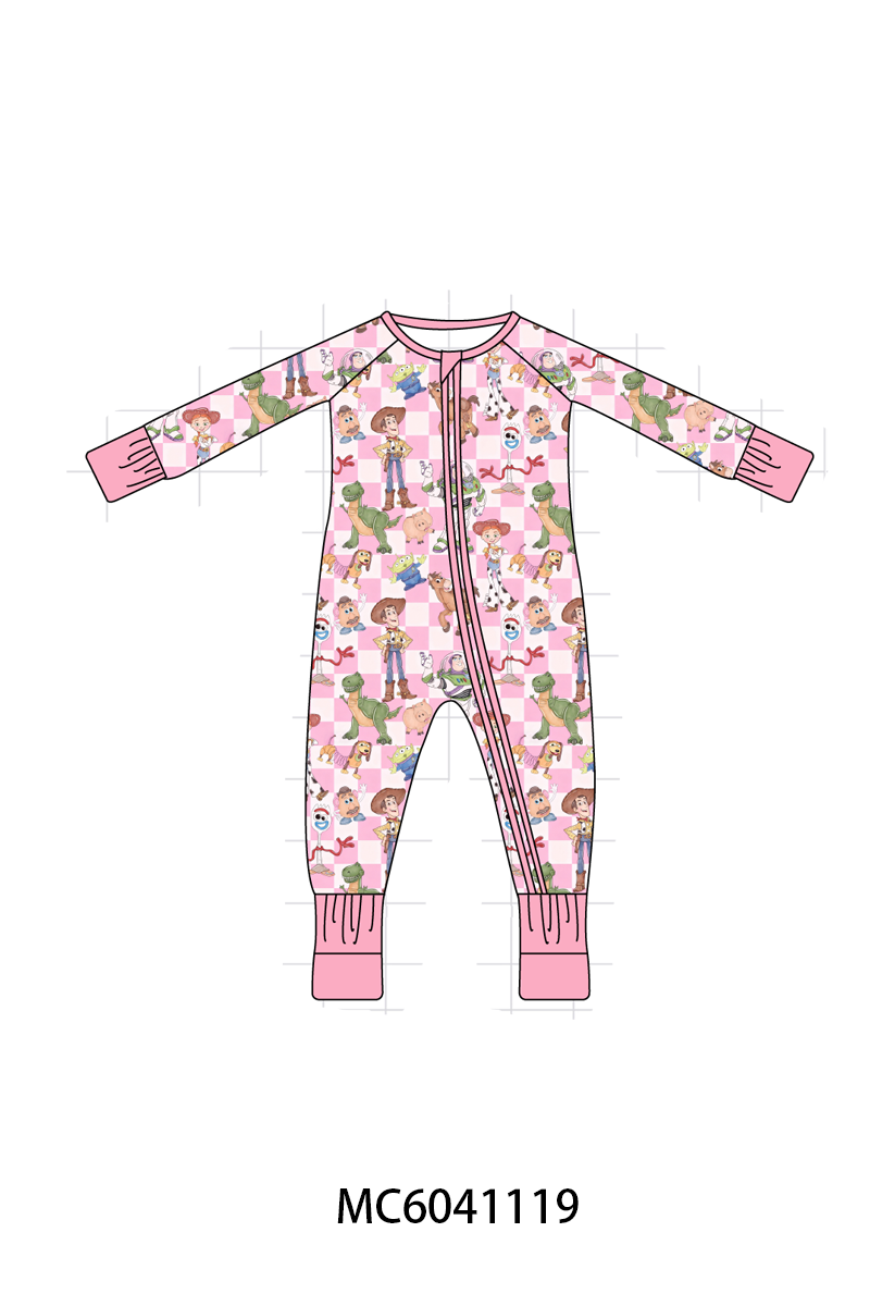 PO90 Pink character checkered bamboo collection - closing 5/11 - ETA early October