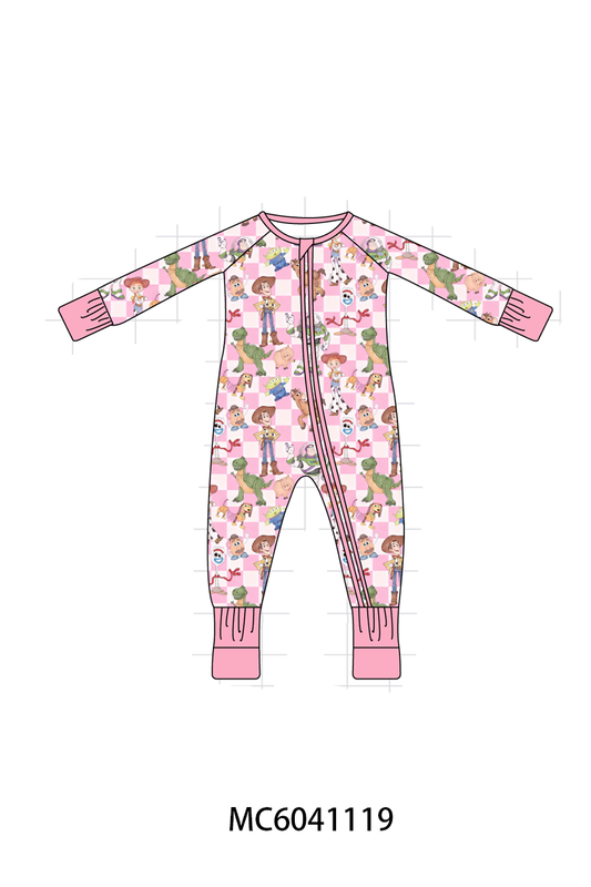 PO90 Pink character checkered bamboo collection - closing 5/11 - ETA early October