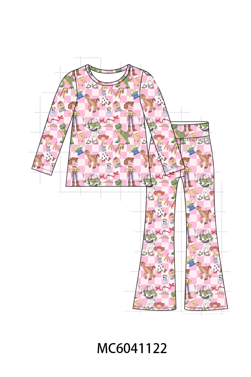 PO90 Pink character checkered bamboo collection - closing 5/11 - ETA early October