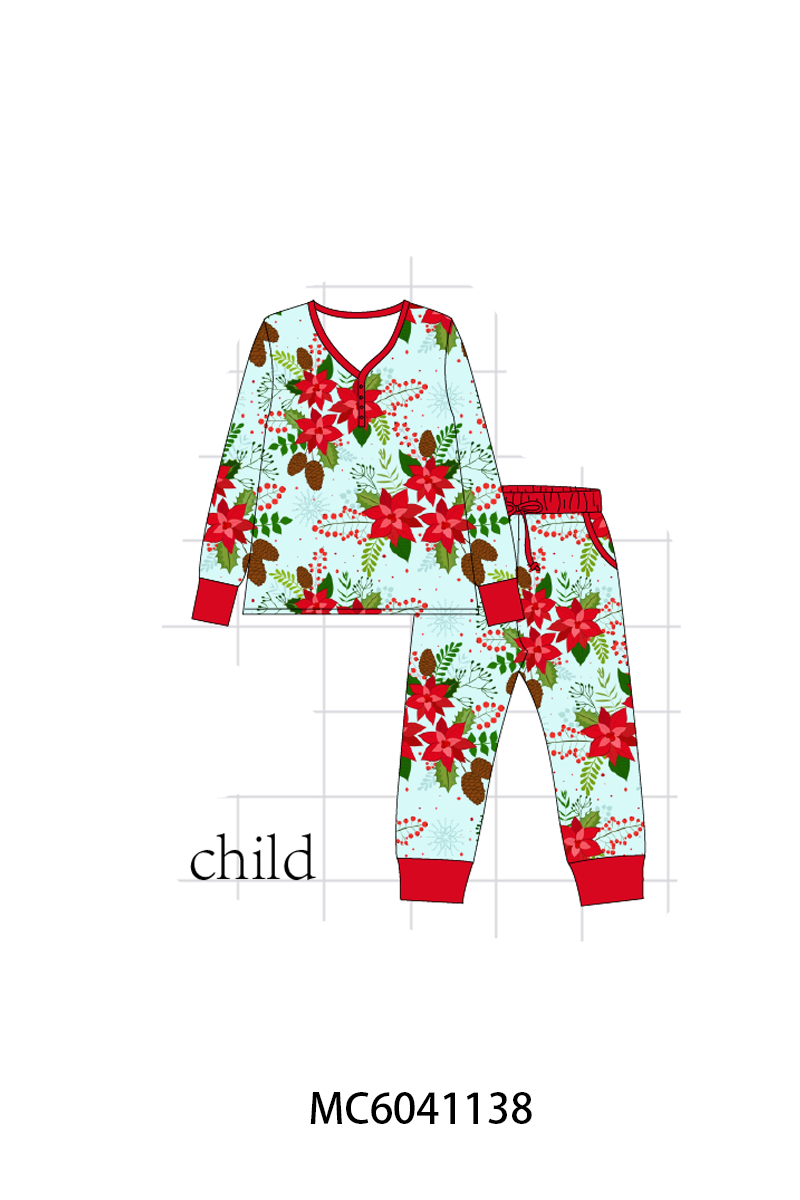 PO90 Red floral print ruffle bamboo collection - closing 5/11 - ETA early October
