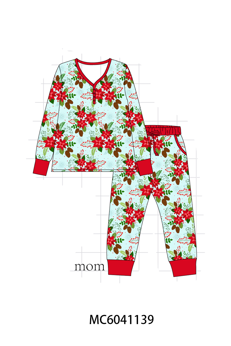 PO90 Red floral print ruffle bamboo collection - closing 5/11 - ETA early October