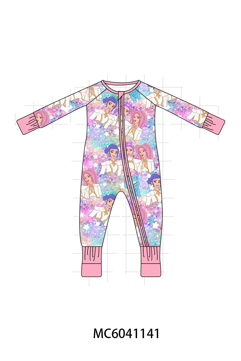 PO90 Pink whimsical princess print bamboo collection - closing 5/11 - ETA early October