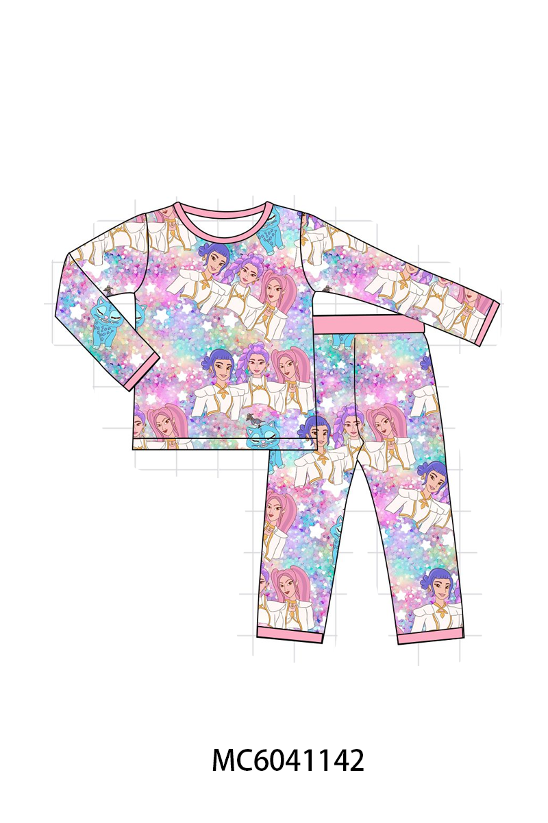 PO90 Pink whimsical princess print bamboo collection - closing 5/11 - ETA early October