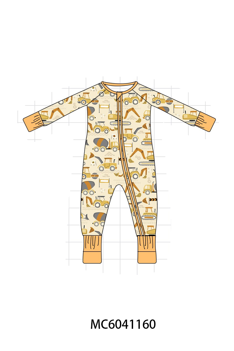 PO90 Mustard excavator print bamboo collection - closing 5/11 - ETA early October