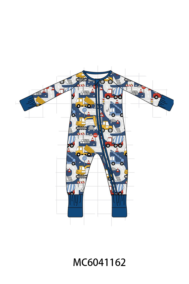 PO90 Navy excavator print bamboo collection - closing 5/11 - ETA early October
