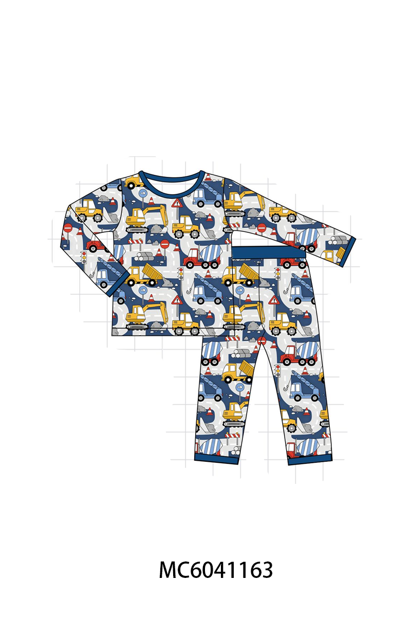 PO90 Navy excavator print bamboo collection - closing 5/11 - ETA early October