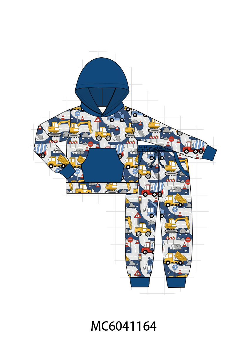 PO90 Navy excavator print bamboo collection - closing 5/11 - ETA early October
