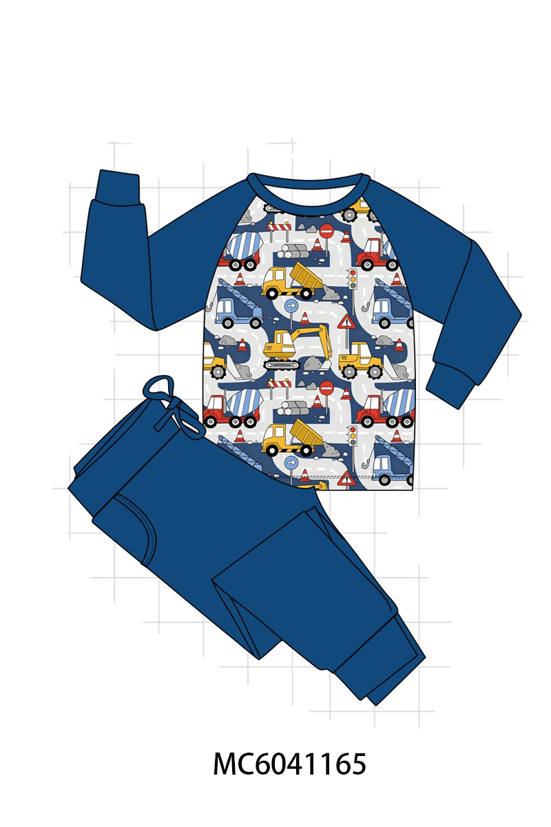 PO90 Navy excavator print bamboo collection - closing 5/11 - ETA early October